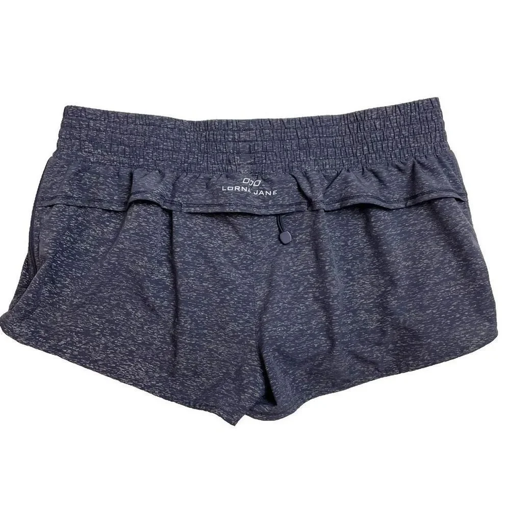 Lorna Jane Zip It Perforated Run Short Lined Grey Foil XXL - Picture 2 of 9